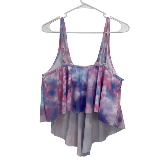 Unbranded Swim Top Womens SZ 1XL Plus Size Tie-Dye Flowy Tank Top Padded Cups - Picture 10 of 10